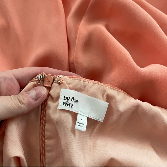 Revolve By the Way Peach Flutter Sleeve Dress - Picture 6 of 7